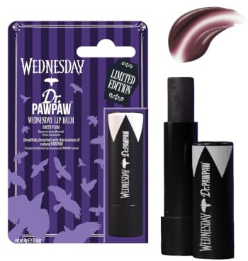 Dr.PAWPAW x Wednesday Sheer Plum Lip Balm 4g | Pawpaw, Aloe Vera and Moisturising Oils, Hydrating and Nourishing Vegan Lip Care with a Moody Plum Tint