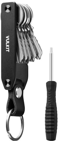 VULKIT Schlüssel Organizer aus Metall, Schlüsselanhänger, Schlüsselbund Orbitkey für Herren, Schlüsselorganizer für 1–6 Schlüssel, Schlüsseletui inkl. Key Organizer für Autoschlüssel