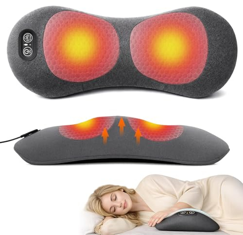 3 In 1 Rückenmassagegerät, Deep Comfort 3 in 1 Massage Pad with Traction, Vibration & Heat, Ergonomische Rückenstütze Unterer Rücken mit Intelligentem Steuerschalter für Unteren Rücken (Netzbetrieb)