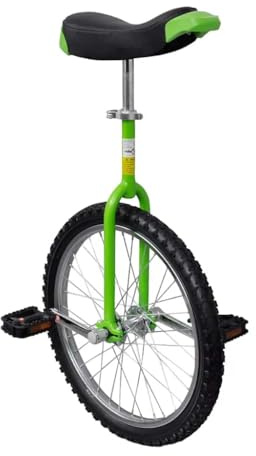 QUAHEAS Unicycle Adjustable Green 20 Inch with Steel Frame, Quick Release Seat Clamp, Comfort Saddle and Impact Protection for Outdoor, Park, Street, Sports and Leisure Fun