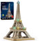 CubicFun 3D Puzzles Frankreich LED Tour Eiffel Architektur Modellbausätze für Erwachsene, DIY Papercraft Beleuchtung Paris Eiffelturm Dekoration Geschenk Spiel Spielzeug, 82 Stück