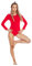 Evoni Damenbody | Overall Bodysuit mit Rundhals für Frauen | Langarm-Body in verschiedenen Farben | Optimale Alternative für Sport & Freizeit | Eleganter Jumpsuit(Large, Rot)