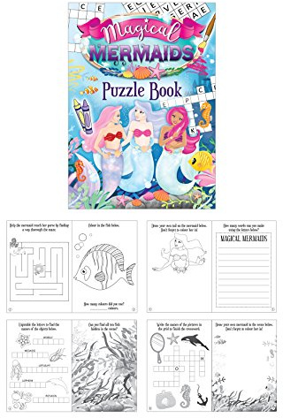 Henbrandt Magische Meerjungfrauen-Puzzle-Buch x 6 Puzzle-Bücher lustige kleine Partytütenfüller Hochzeit Mädchen Party
