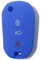 Coque de Silicone Cover Clé pour Télécommande Citroen Cactus C3 C4 C5 C6 C8 C4L DS3 DS4 DS5 Picasso Xsara Peugeot 208 301 308 408 508 2008 3008 5008 RCZ - 3 Boutons (Bleu)