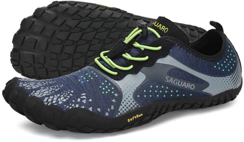 SAGUARO Chaussures de Trail Running Homme Femme Chaussures Minimalistes Chaussures de Sport Fitness Randonnée Escalade Marche Barefoot Shoes Chaussures Aquatiques, Bleu Marin, 42 EU