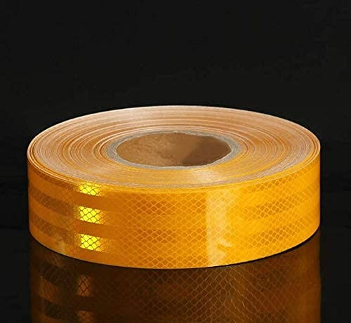 Reflektierendes Band, 10M x 5CM Reflektierende Warnbänder Aufkleber Selbstklebend Für Auto LKW Motorrad Boot Fahrrad anhänger Wohnmobil Balance Auto Helm Zaun Taschen Outdoor | Gelb