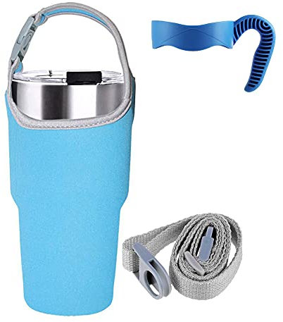 Dofover - Funda de Neopreno para Botella de Agua, para Viajes, Senderismo, Acampada, with Strap, Azul