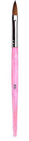 Alexnailart 1pc Pink Kolinsky Sand Acrylic Nail Art Builder Paint Brush