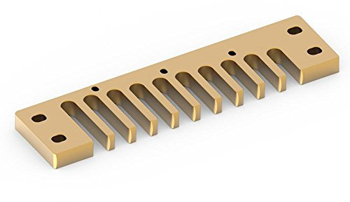 Bnineteenteam Mundharmonika Kamm, Aluminiumlegierung Kamm Mundharmonika Teil Anzug für Marine Band Crossover/Deluxe (3 Farben: Gold, Silber, Rot)(Gold) Musikinstrumentenzubehör