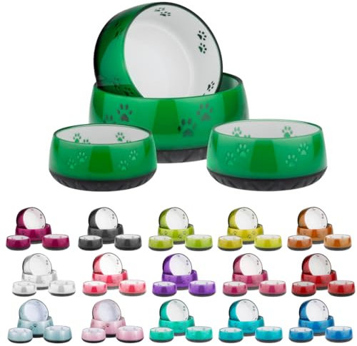 EHASO Hundenapf mit Pfötchen - Futter- und Trinknapf für kleine und große Hunde (500ml, Grün)