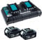 Makita BL1850 18V 2 x LXT 5.0ah Lithium-Ion Batteries With DC18RD Dual Port Charger