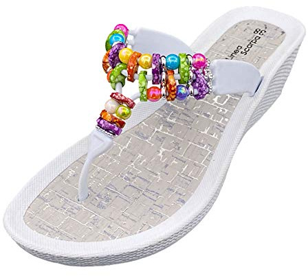 Linea Scarpa Damen Zehentrenner Badeschuhe Flip Dianette mit Absatz Milos: Linea Scarpa Damen Zehentrenner Badeschuhe Flip Dianette mit Absatz Milos: Größe: 41 | Farbe: Weiß