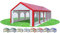 Stabilezelte Partyzelt 4x10m Modular Professional PVC 500 g/m² mit Fenster ROT Weiss
