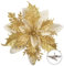 GL-Turelfies 12 fiori di Natale glitterati 15 cm, con 12 clip di Natale artificiali a forma di stella di Natale, per albero di Natale, decorazioni per albero di Natale (Oro)