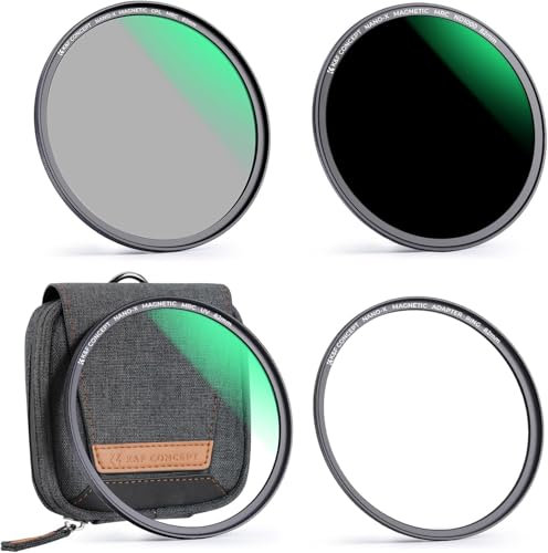 K&F Concept Magnetic Filter Set Nano X-Serie 72mm Magnetisches Schnellwechsel System Quick Swap System MCUV+CPL+ND1000 mit Objektivadapter und Filtertasche