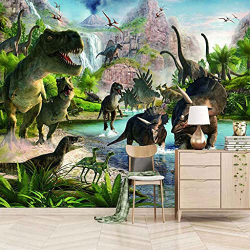 FVGKYS Tapeten Benutzerdefinierte 3D Fototapete Wandbild Wandtattoo Tier Dinosaurier Selbstklebend Tapeten Große Wandbilder Wohnzimmer Sofa Schlafzimmer Hintergrund Wandbild 400x280cm