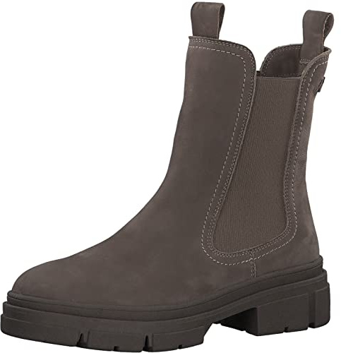 Tamaris 1-1-25901-41-405 Damen Chelsea Boot Leder/Textil grau grau