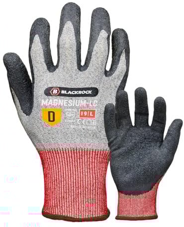Blackrock Magnesium-LC Cut Resistant Non-Slip Latex Gripper Safety Work Gloves, Near Knife Proof, Whittling, for Men and Women, Max Cut 5 Gloves, Metal Handling - Size 10/XL