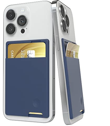 EAZY CASE Smartphone Kartenhalter aus Silikon zum aufkleben, starkhaftendes Kartenetui, selbstklebendes Kartenfach, Kreditkartenetui für Handys, Kartenhülle für Kreditkarte und EC-Karte, Navy Blau