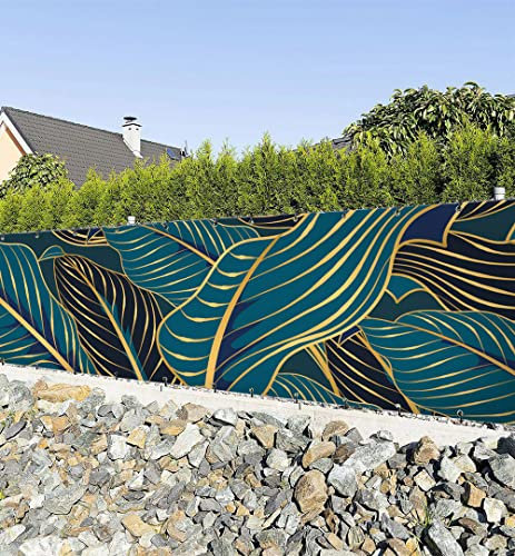 MyMaxxi Zaunbanner Sichtschutz - Überlappende Dschungelblätter - Abdeckung für Terrasse Zaun - Windschutz Sonnenschutz Blickdicht - Zaunverkleidung wetterfest -