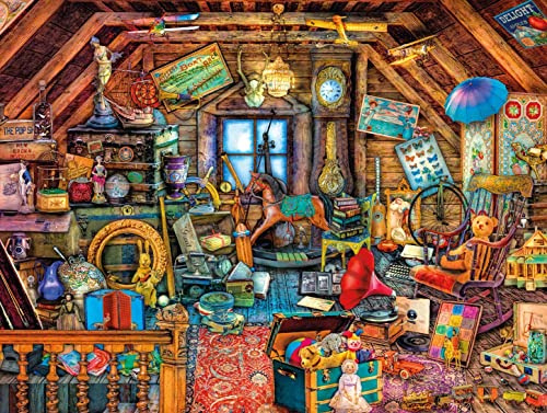 Wooden Jigsaw Puzzle 1000 Teile, Aimee Stewart Omas Dachboden Hölzerne Puzzles Farbenfrohes Geschicklichkeitsspiel Kinderspiel Puzzle Für Kinder Kids Familie