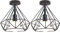 STOEX Plafonnier industriel vintage design cage forme diamant 25cm en fer rétro luminaire LED E27 salon cuisine chambre déco (2pcs Noir)