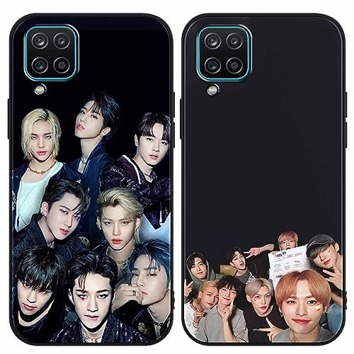 [2 Stück] Stray Kids Handyhülle für Samsung Galaxy A12 Hülle 6,5, Kpop Start für Mädchen Frauen Silikon TPU Stoßfest Case Design Muster with Schutzhülle für Skz Fans für Samsung A12 Hüllen,02