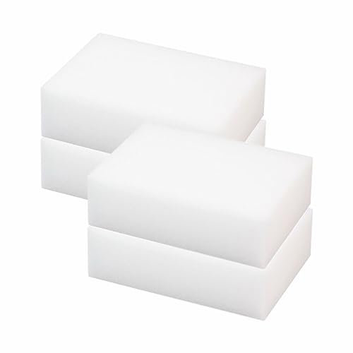 Magic Eraser Sponge Heavy Duty Cleaning Sponges Non Scratch Dirt Stain Grime Marks Remover Stain Scrubber Pads For Cleaning Car Walls Polishing Kitchen Supplies White 6cm X 9.6cm X 2.7cm (Pack Of 4)