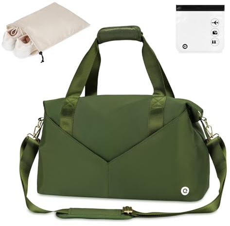 Ceneda Kleine Sporttasche Reisetasche mit Nassfach 45x36x20cm Trainingstasche für Damen Herren (Grün)
