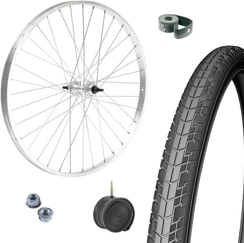 CERCHIO RUOTA COMPLETA ANTERIORE + COPERTONE + CAMERA 28 X 1.75 BICI ALLUMINIO/ACCIAIO 28X1.75 - BICICLETTA CITY BIKE - PASSEGGIO - TREKKING - DADI DI FISSAGGIO E FLAP INCLUSI 700X35