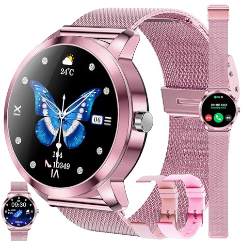 ZPIMY Reloj Inteligente Mujer con Llamada y Whatsapp, 1,09 IP68 Impermeable Reloj Smartwatch 123 Deportivo Mujer con Monitor Sueño, Oxígeno Sanguíneo, Podómetro, Pulsómetro Android iOS (Rosa)