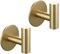 Tecmolog Handtuchhaken, selbstklebend, 2 Stück, Edelstahl, ohne Bohren, gebürstetes Gold, SBH235J-2