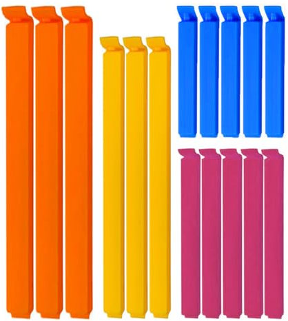 16 pcs Food Bag Clips for Food Storage in 4 Assorted Sizes - Convenient for Keeping Food Fresh, Sealing packets, Freezer Bags & Pet Food Storage Bags