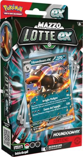 Pokémon Baraja Lotte ex Houndoom-ex del GCC (baraja de 60 Cartas Lista para Usar), edición en Italiano