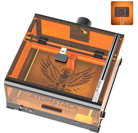 ATOMSTACK A6 Ultra Laser Graviermaschine mit Gehäuse, 6W Lasergravur Maschine Laser Cutter mit B3 Schutzbox Enclosure, 600mm/s Hohe Gravurgeschwindigkeit, Gravurbereich 370x310mm