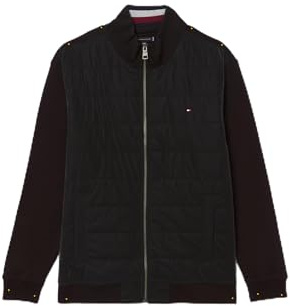 Tommy Hilfiger Herren Sweatshirt mit Reißverschluss Media Zip mit Stehkragen