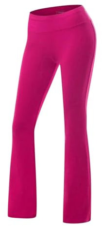 Schlaghose Damen Yoga Hose Flared Leggings Stretch Freizeit Yogahose Jogginghose Bootcut Arbeitshose Ausgestellte Wide Leg Freizeit Jazzpants Flared Leggings Weites Bein Straighthose (Pink, L)