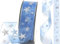 Schleifenband 20m x 25mm Hellblau - Silber Organza Sterne Dekoband Geschenkband [D3426]
