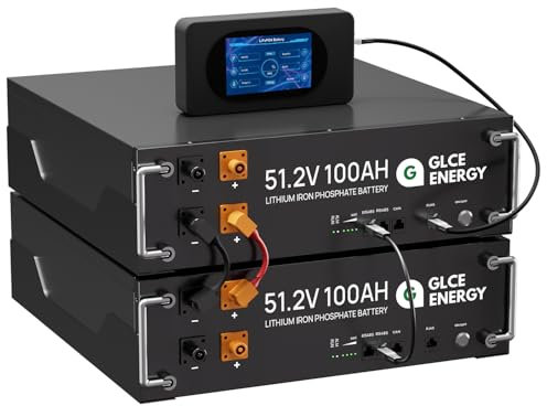 [Modèle amélioré 2024] GLCE Energy Batterie au Lithium LiFePO4 51.2V 200Ah, Grand écran LCD, BMS Intelligent 100 A intégré, Batterie 10.24Kwh pour Camping-Car, Solaire, Stockage d'énergie Domestique