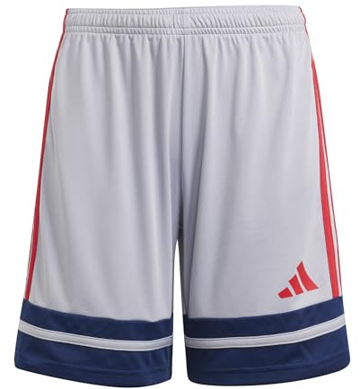 adidas Unisex Kids SQUADRA25 Short Kids, Glory Grey/Team Navy Blue 2/Pure Ruby, 15-16 Years