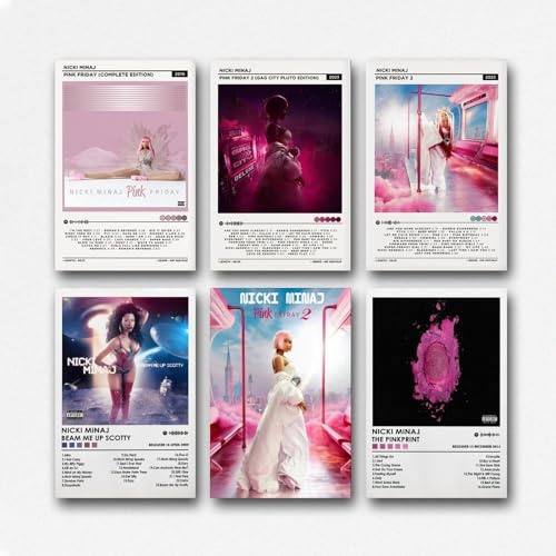 Ein Set von 6 Nicki Rapper Minaj Posteralbum Cover Poster Nicki Rapper Minaj Poster Cover Poster Nicki Rapper Minaj Poster Cover Poster Nicki Rapper Minaj Poster Album Cover Poster Nicki Rapper Minaj