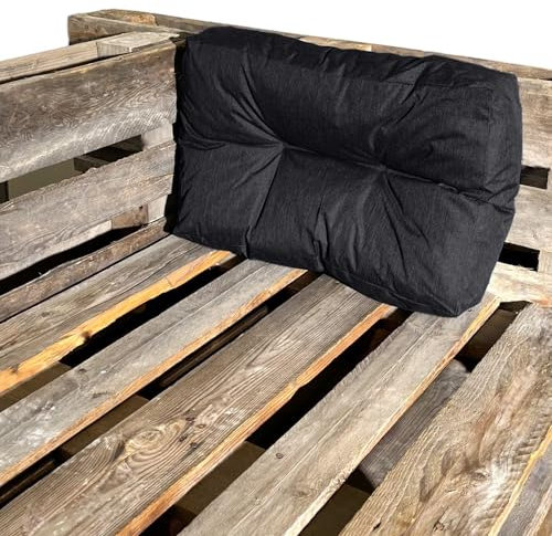 bananair - Palettenkissen Outdoor - Bequem, Robuster, UV-beständiger & Wasserabweisender - Ideal für Europaletten/Palettenmöbel/Palettensofa/Gartenmöbel (Palettenkissen Ecke, 60 x 40 cm, Schwarz)