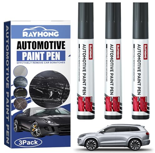 3 Stück Lackstift Schwarz Glänzend Auto Kratzer Reparaturstift Autolackstift Schwarz Wasserdichter Universal Autolack Lackstift Auto Schwarz, Lackreparaturstift für Auto Kratzer Reparatur (Schwarz)