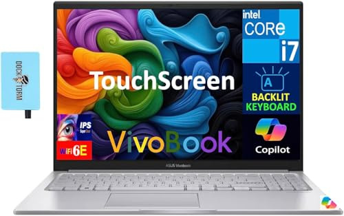 ASUS Vivobook 15 Business Laptop, 15.6 Touchscreen IPS FHD (1920x1080) Display (Intel Core 7 150U (Beats i7-1355U), 40GB RAM, 512GB SSD, WiFi 6, BT 5.1, HD Webcam, Win 11 Pro) w/Dockztorm USB Hub