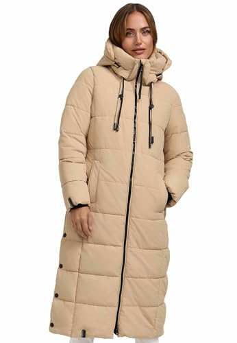 MARIKOO Damen Winterjacke Steppmantel lang gesteppter Mantel Winter Parka Jacke warm B985