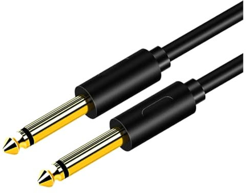 Sefdrert Cable de audio jack de 6,5 mm de PVC 6,35 macho a macho, cable auxiliar para mezclador de guitarra, amplificador, bajo, 6,35 mm, 3 metros