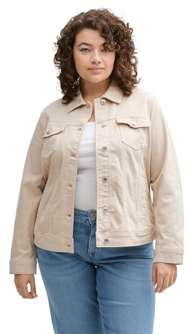 TOM TAILOR Damen 1047201 Jeansjacke, 29517-Sand Stone Beige, 52