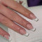 GlamRays 24 Stück Stylish Glitzer Falscher Nagel Lang Quadratisch Press on Nails Weiß Französische Spitze Nagel Kunst Dekoration für Frauen und Mädchen Maniküre