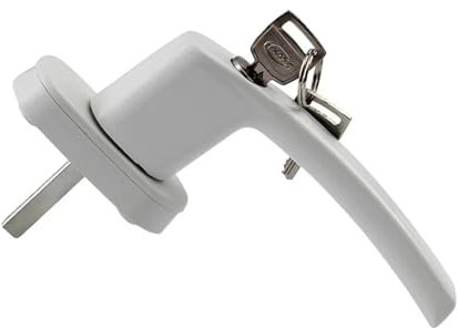 LYHYDMA Fenstergriffe UPVC-Fenster, runder Griff, Schloss, Flügelfenster, nach außen gerichteter Griff mit Schlüssel Universeller