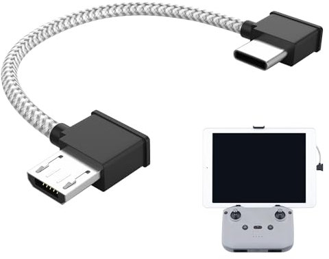 Cavo USB C per DJI Comando e Drone - Compatibile con iPhone, Mini, Mavic Air/Spark/2/Platinum - Type-C a Micro USB per Controller